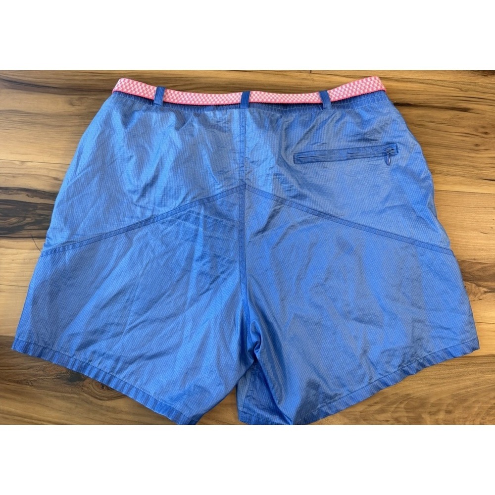 Vtg‎ Columbia Sportswear Mens XL Nylon Hiking Shorts Blue Pink Belt Gorpcore 90s - Picture 11 of 12